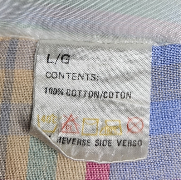 Rare ​Vintage 80s Brooks Pastel Yellow Cotton Jacket Large Plaid Lining Boho - Picture 6 of 16